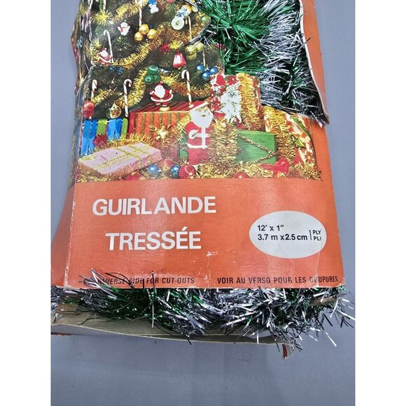 Vintage 30 ' x 2" Fireproof TINSEL GARLAND in Original Box‎ made in Canada - Picture 2 of 7